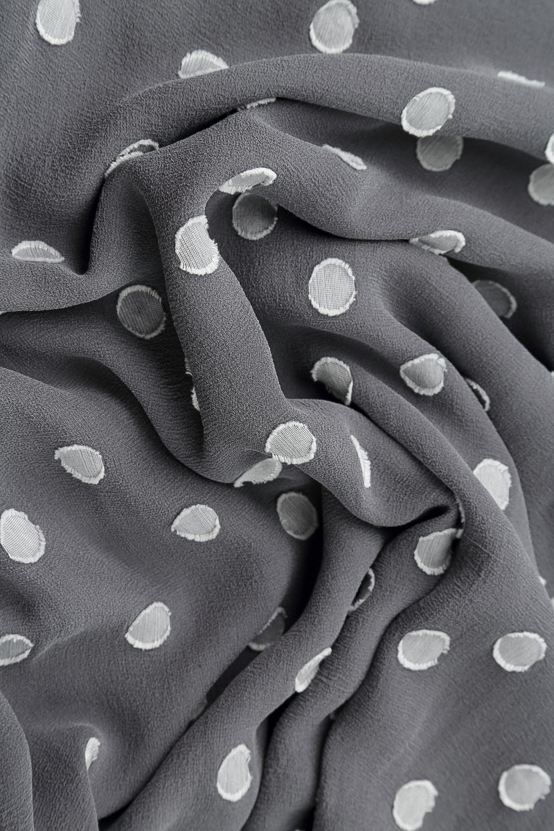 Layered Dotty Grey Silver Silk Dress 5