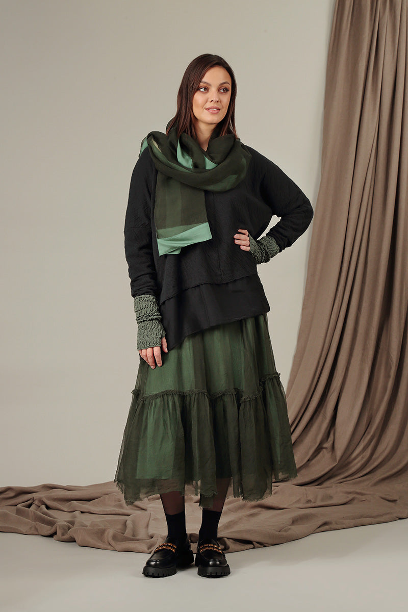 Layered Grey Wavy Cotton Tunic 5