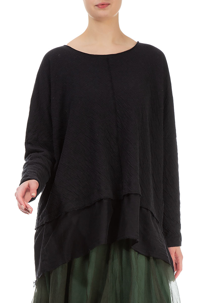 Layered Grey Wavy Cotton Tunic 3