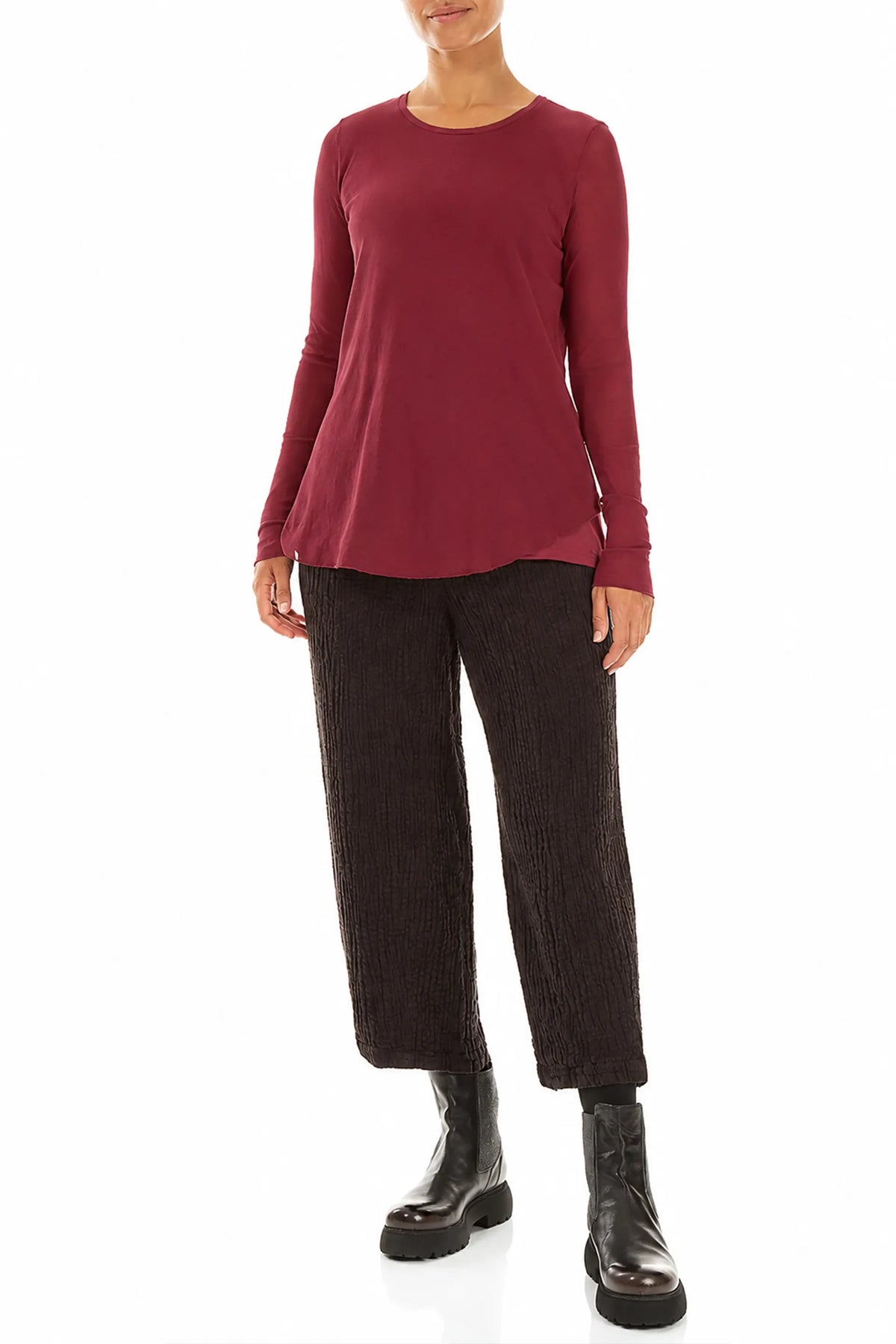 Layered Ruby Mesh Cotton Top