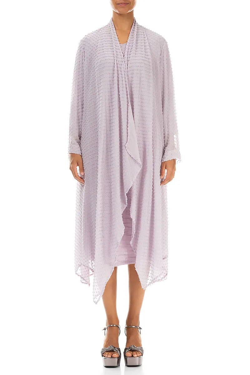 Lilac Dotty Silk Waterfall Jacket 1