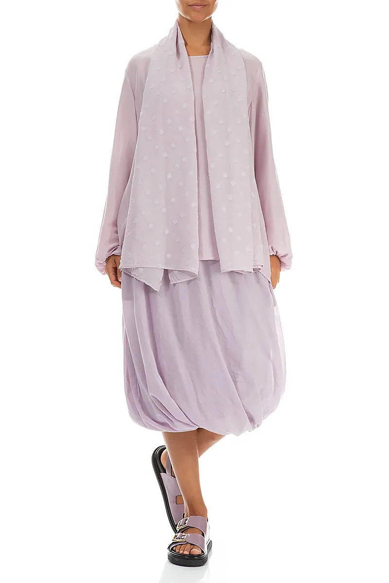 Lilac Light Dotty Silk Scarf 3