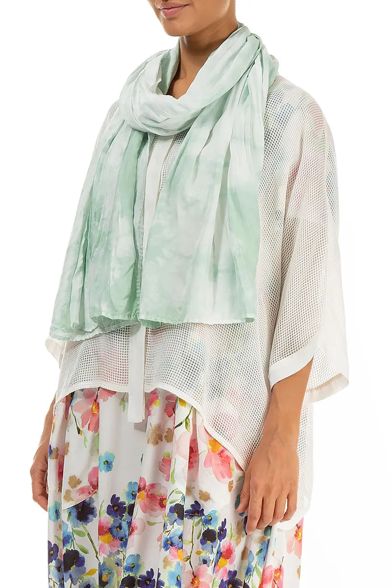 Foulard en soie pure Liquid Sea Mist