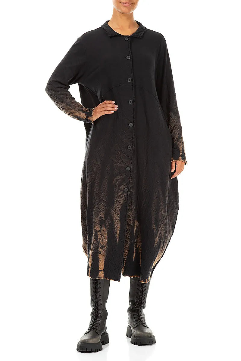 Long Balloon Tie-Dye Wavy Cotton Coat 5