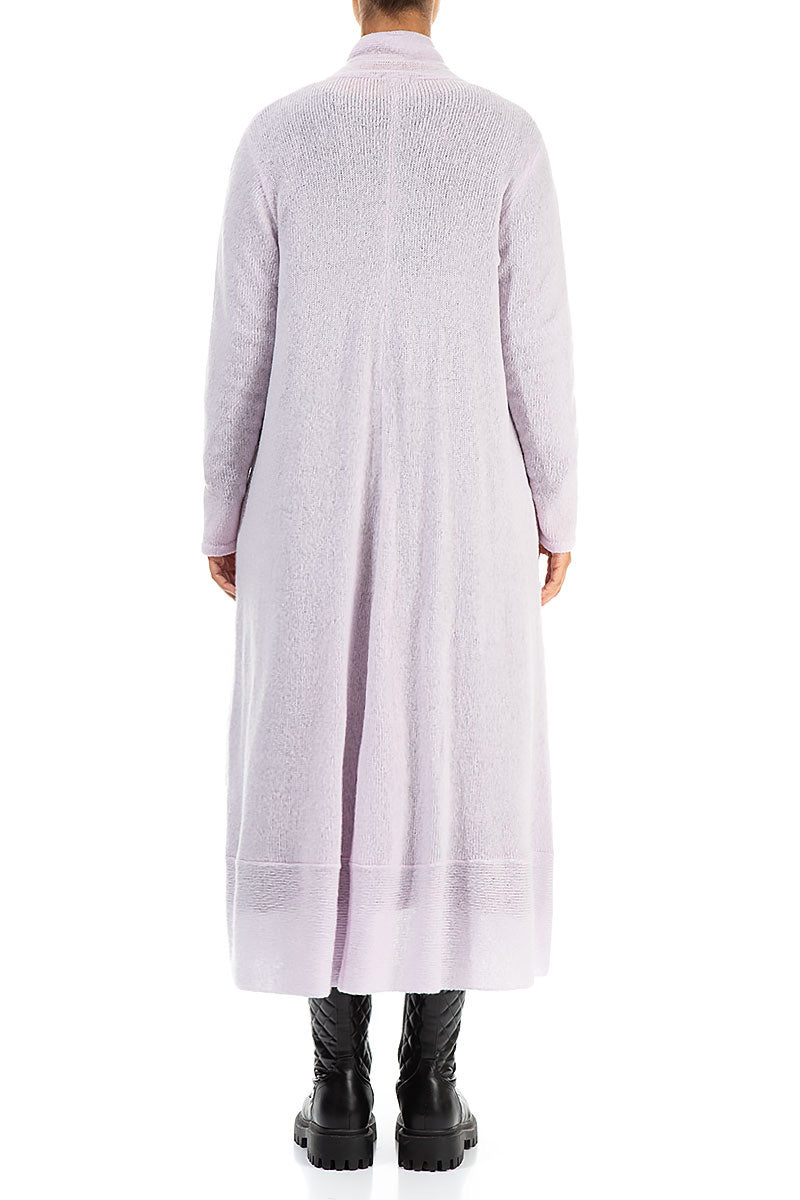 Long Open Light Pink Wool Cardigan 2