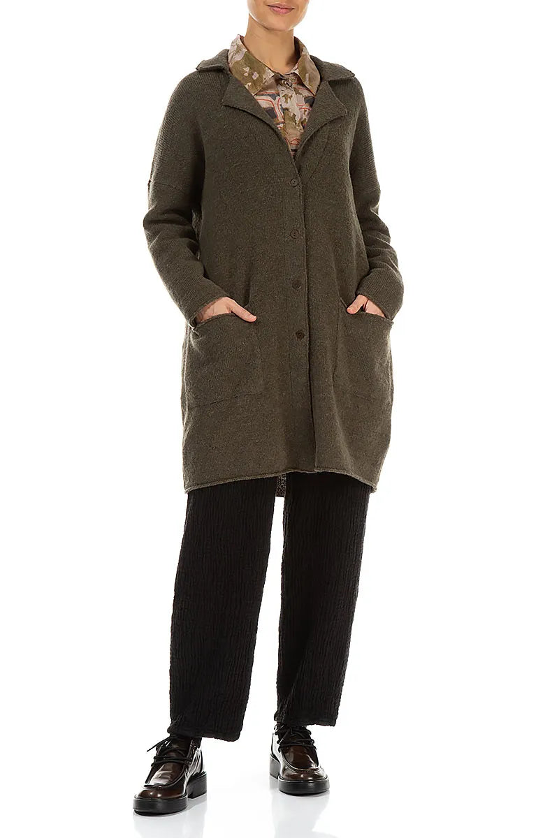 Long Tapered Black Textured Linen Trousers 4