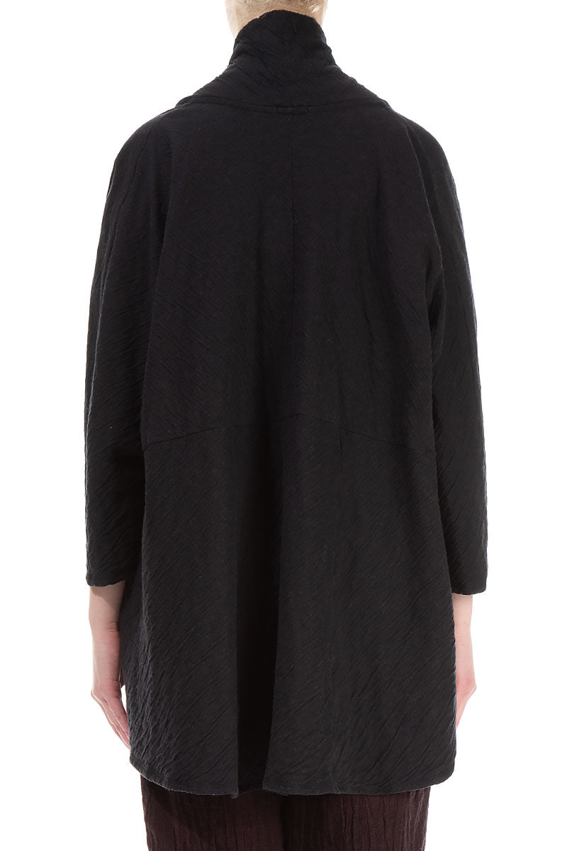 Longer Back Black Wavy Cotton Tunic 2