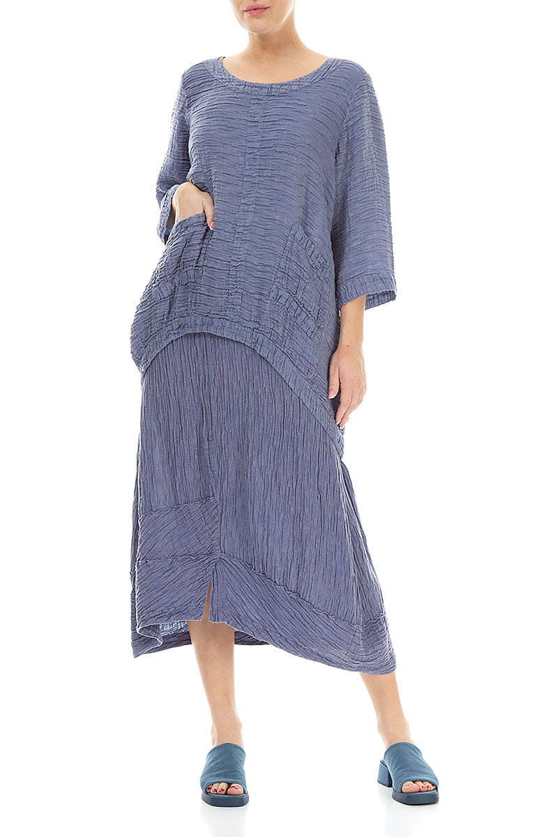 Longer Back Crinkled Blue Nova Tunic 4