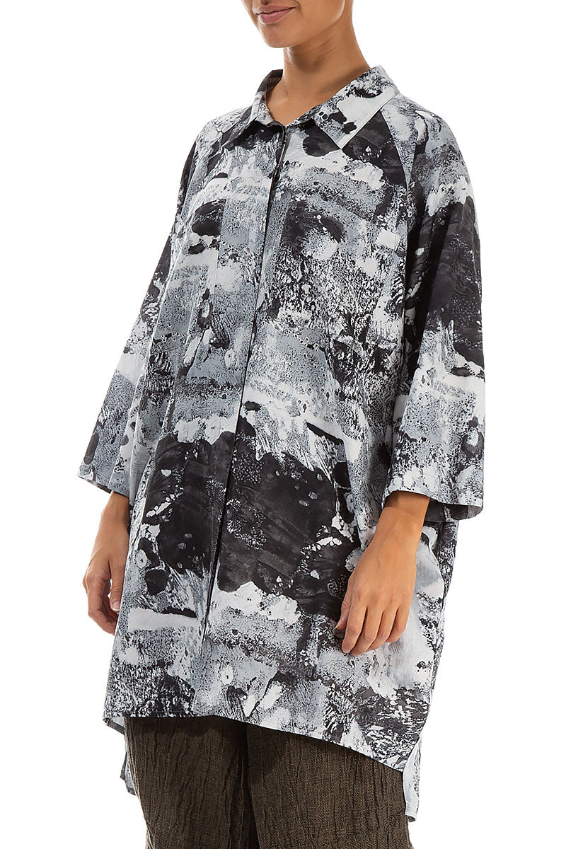 Longer Back Alabaster Silk Cotton Shirt 3