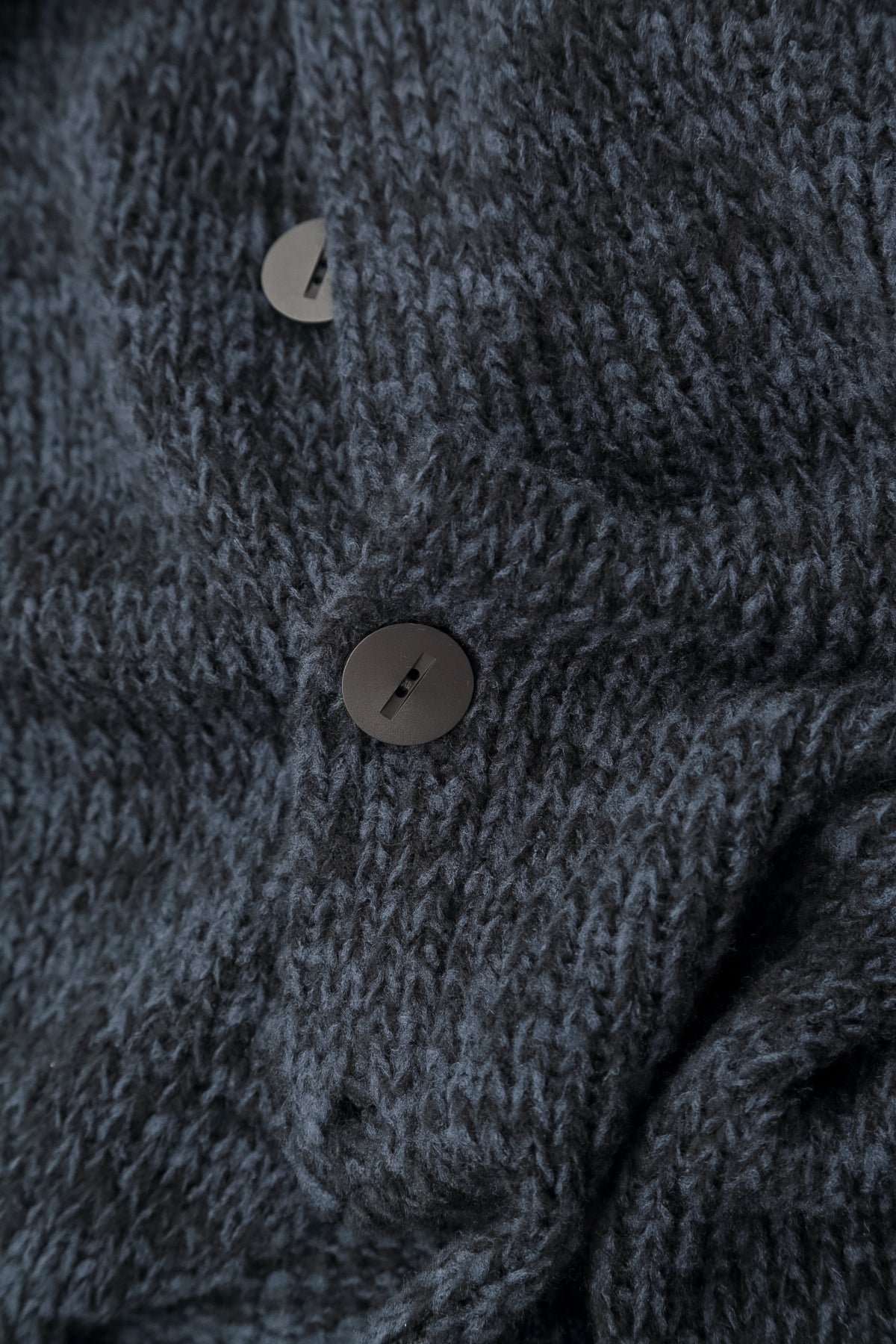 Longer Back Mélange Midnight Grey Wool Cardigan 6