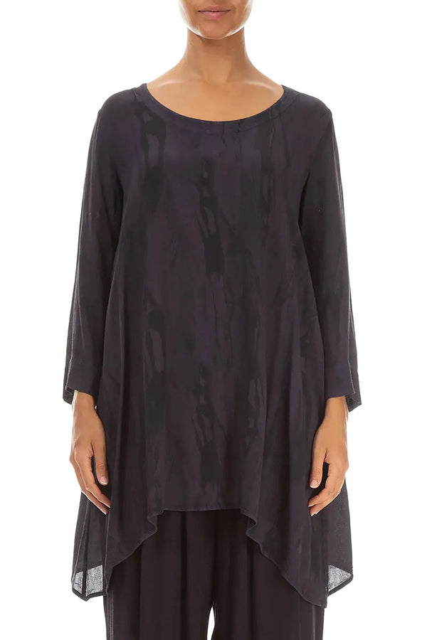 Longer Edge Graphite Printed Viscose Tunic 1