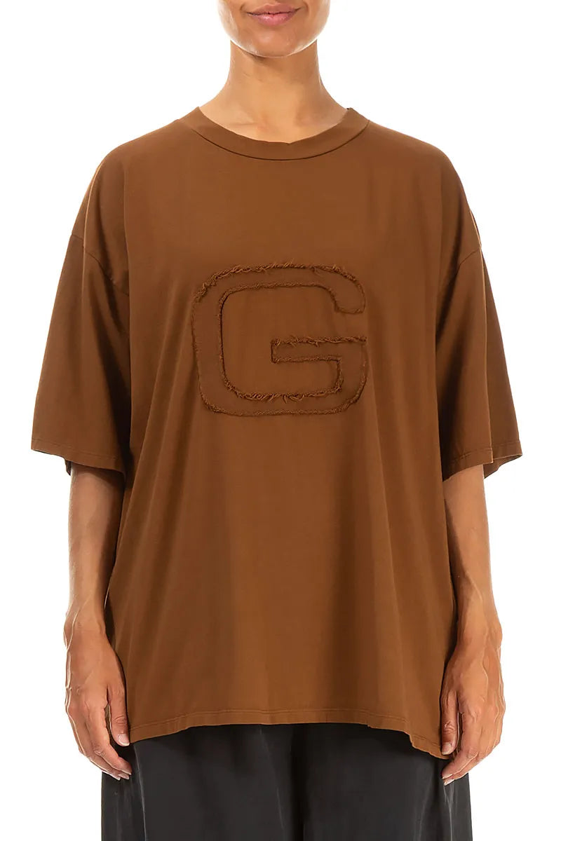 Loose Aged Copper Cotton Blouse 1