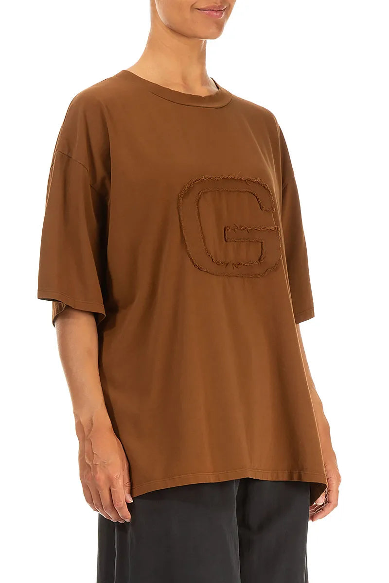 Loose Aged Copper Cotton Blouse 3