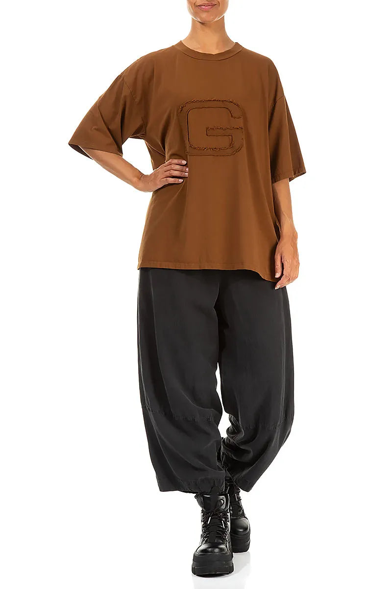 Loose Aged Copper Cotton Blouse 4