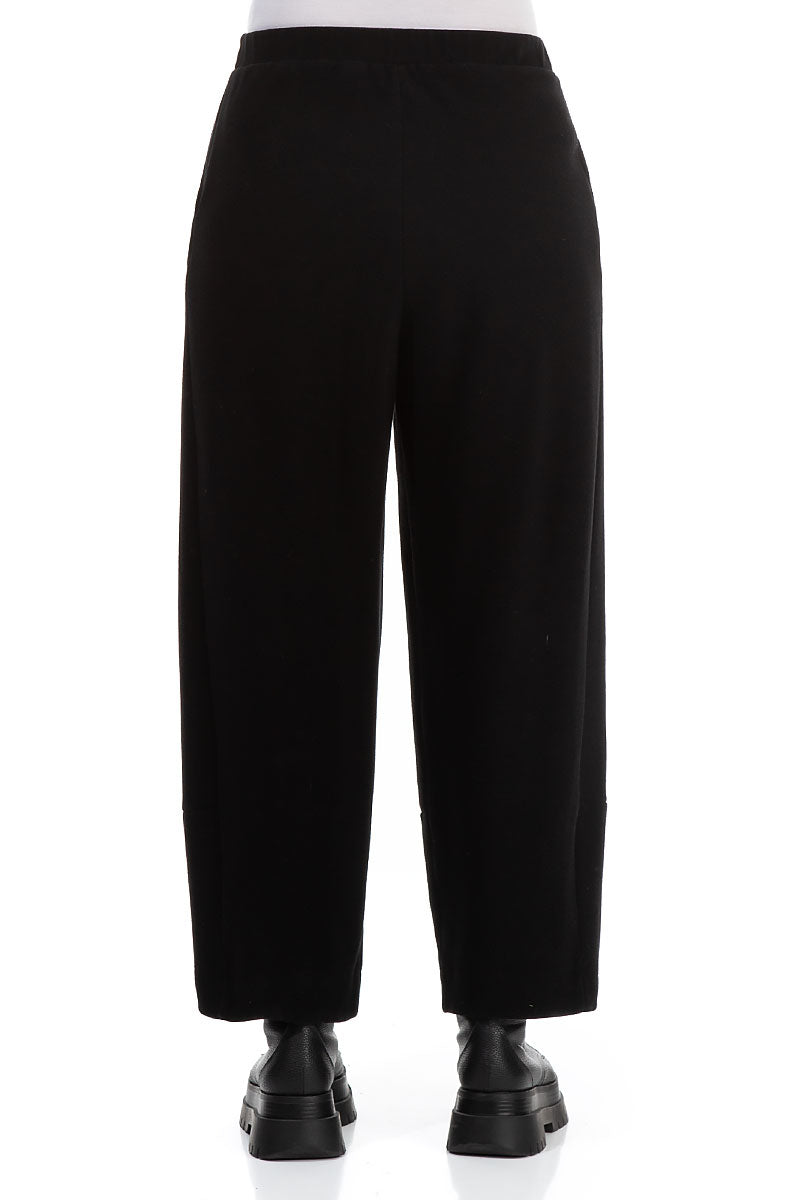 Loose Black Cotton Jersey Trousers 2
