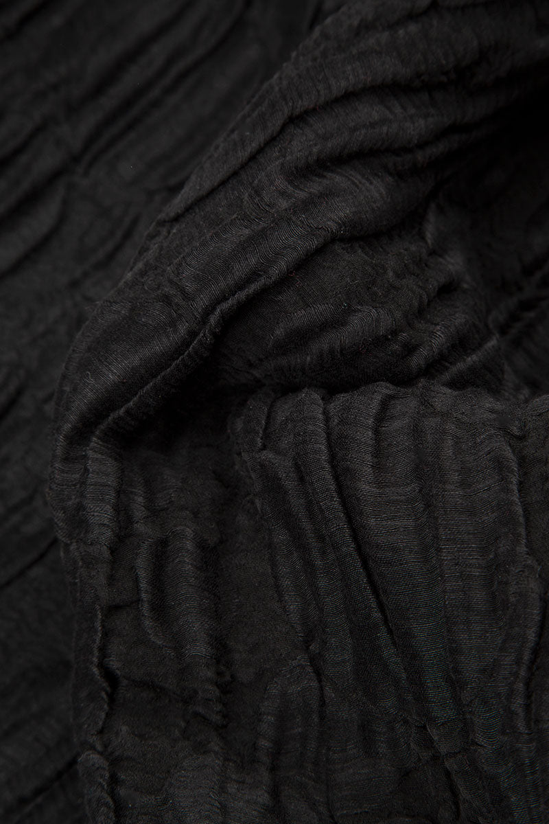 Loose Black Crinkled Silk Tunic 5