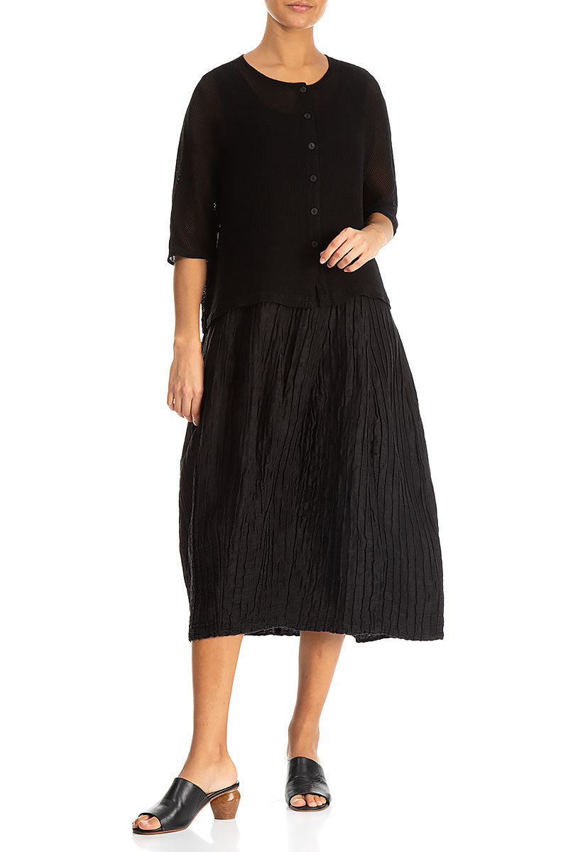 Loose Black Mesh Silk Jacket 4