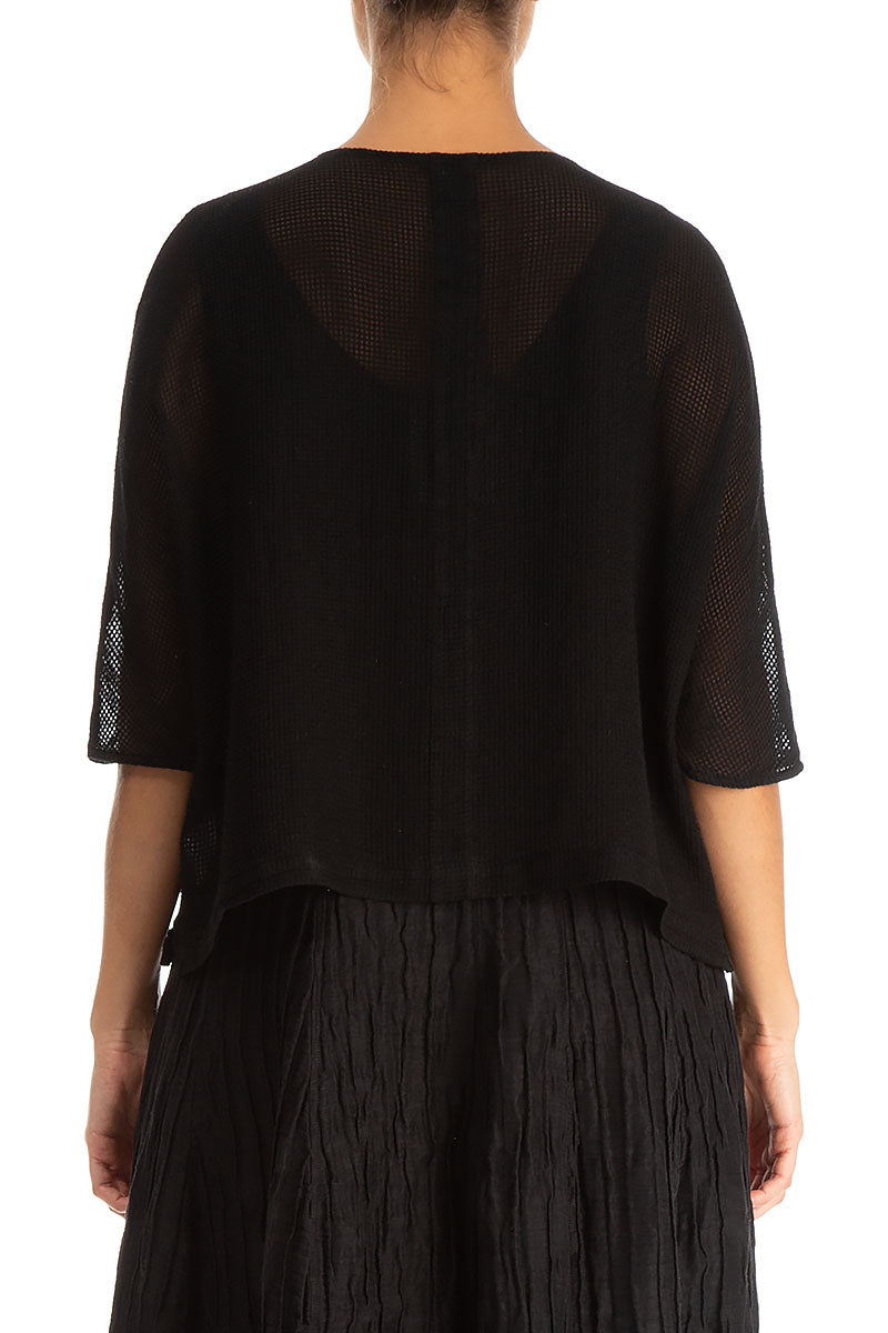 Loose Black Mesh Silk Jacket 2