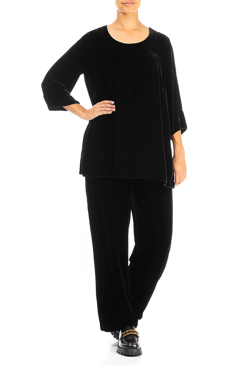Black Silk Velvet Tunic 4
