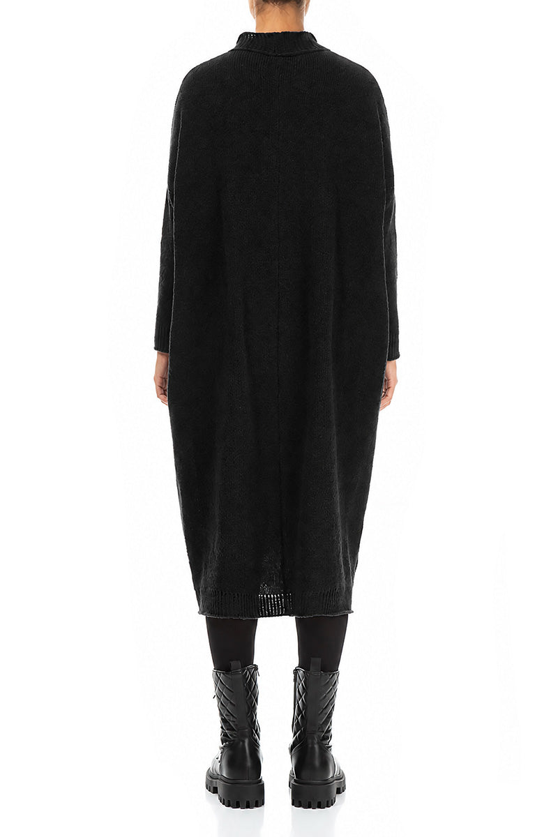 Loose Black Wool Dress 2