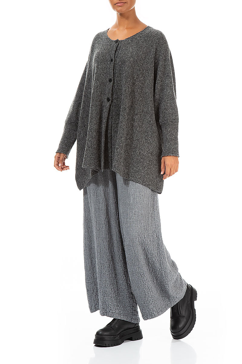 Loose Boxy Grey Wool Cardigan 4
