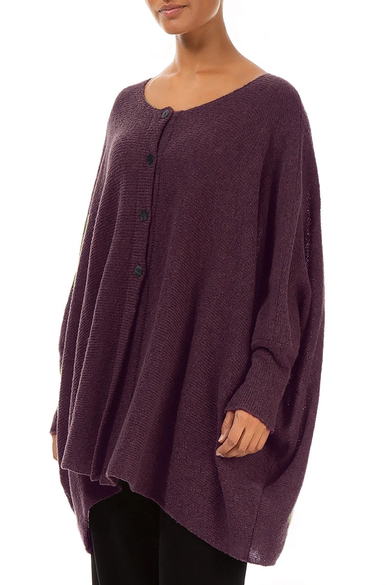 Loose Boxy Mulberry Wool Cardigan 3