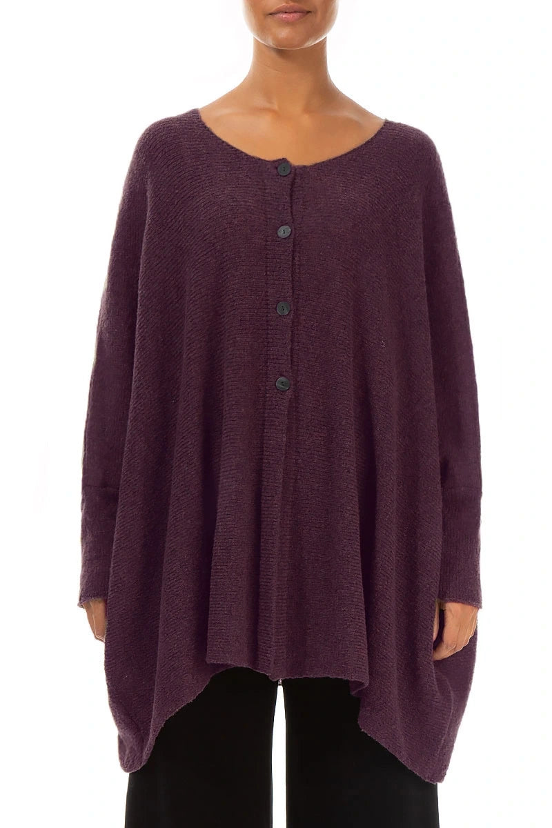Loose Boxy Mulberry Wool Cardigan 1