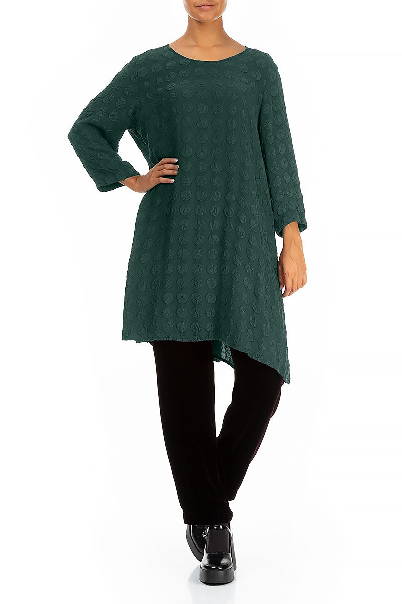 Loose Bubble Peacock Silk Tunic 4