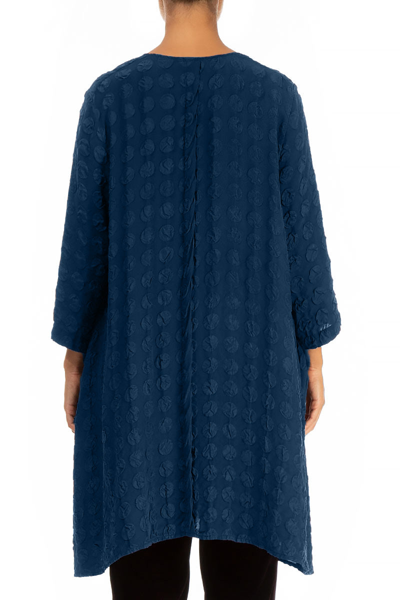 Loose Bubble Royal Blue Silk Tunic 2