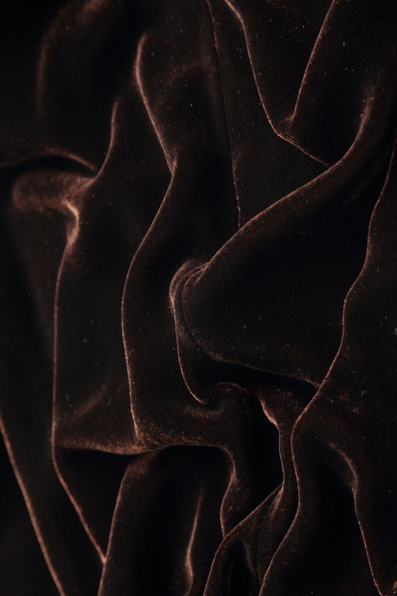 Loose Chocolate Silk Velvet Trousers 4