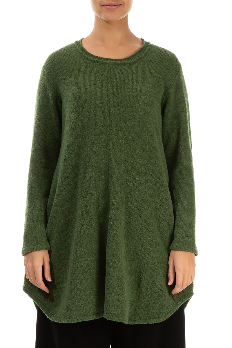 Loose Cosy Dark Sage Wool Sweater 1