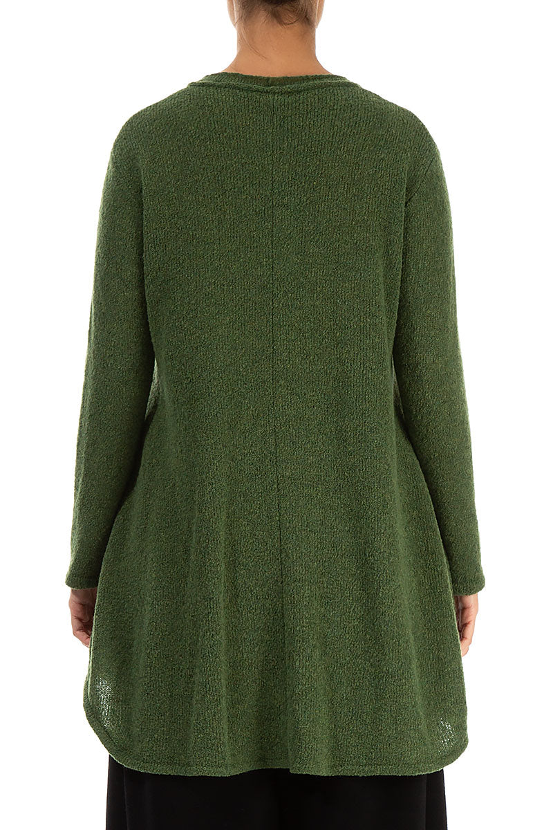 Loose Cosy Dark Sage Wool Sweater 2