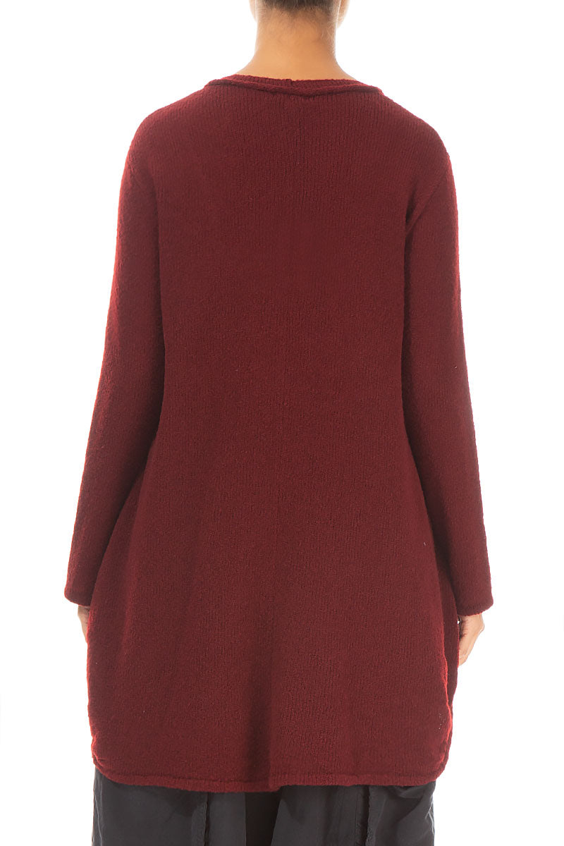 Loose Cosy Maroon Wool Sweater 2