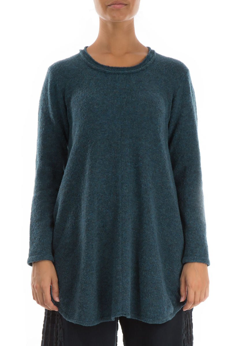 Loose Cosy Teal Wool Sweater 1