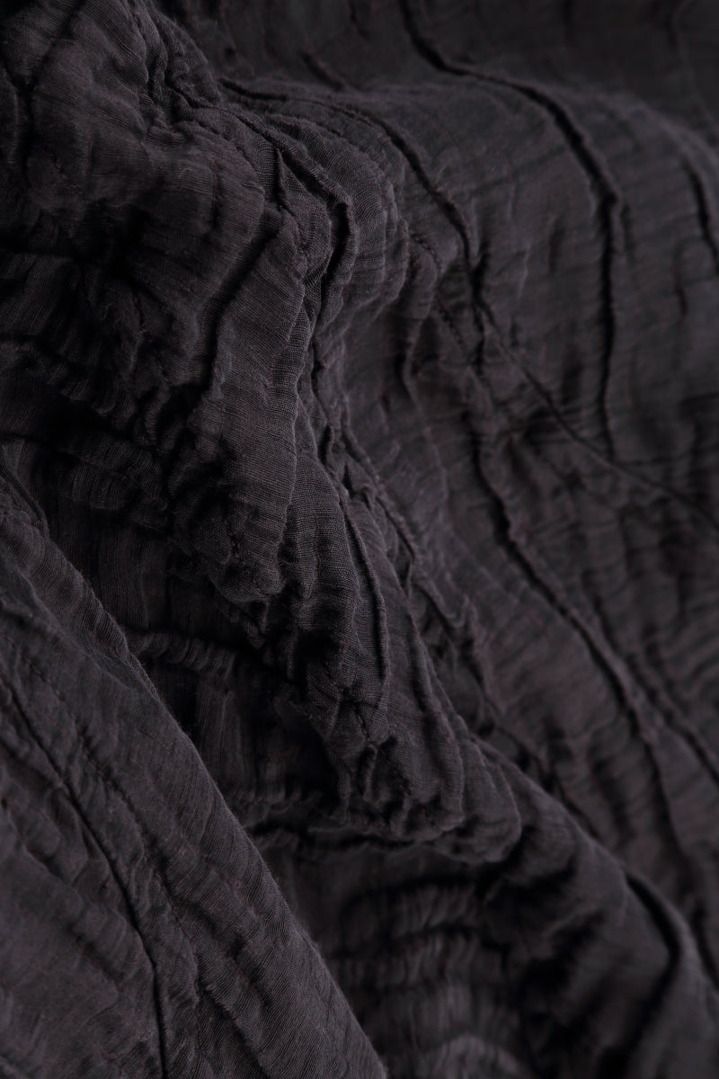 Loose Crinkled Dark Aubergine Silk Shirt 5