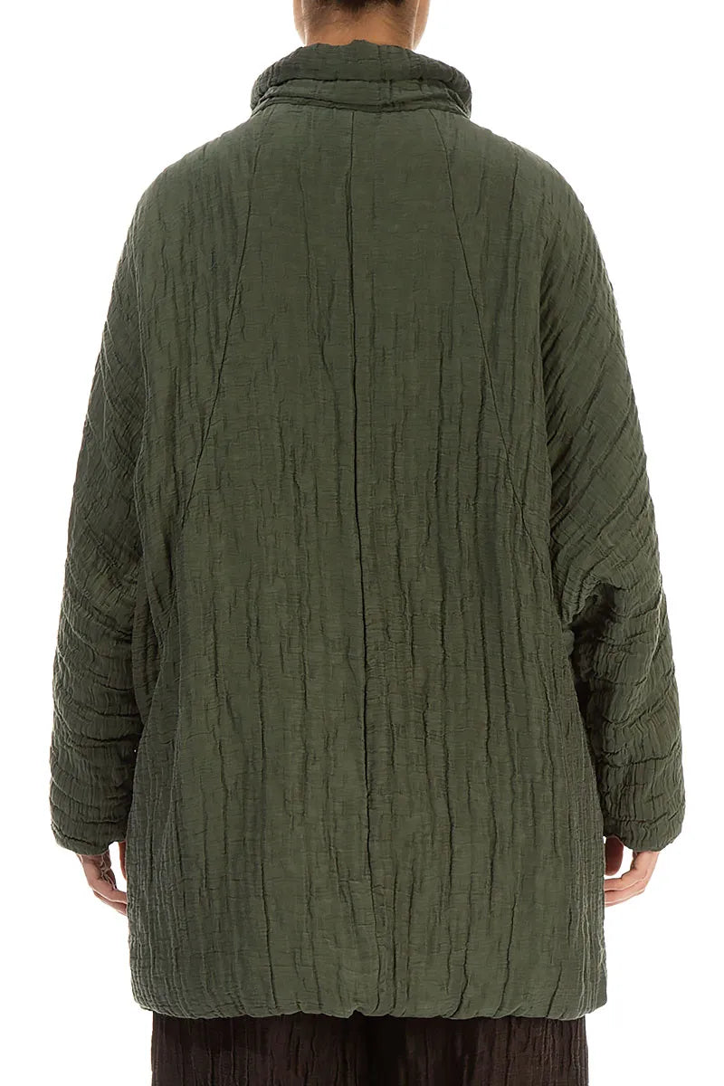 Loose Crinkled Forest Mist Silk Linen Coat 2