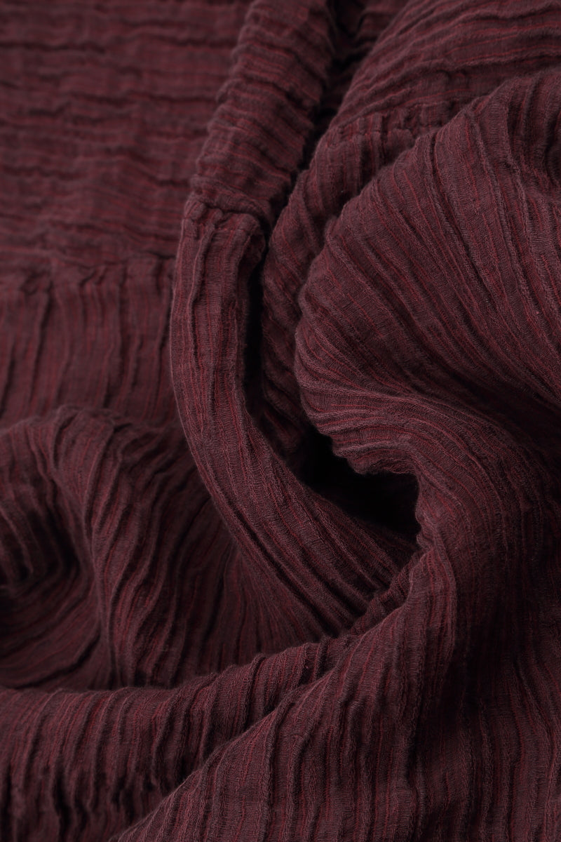 Loose Crinkled Merlot Silk Tunic 6