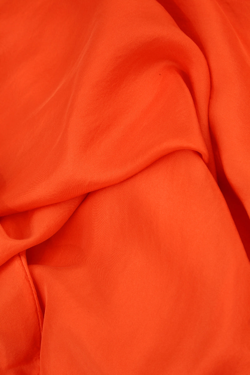 Loose Flame Orange Silk Bamboo Trousers 4