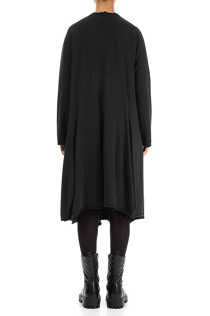 Loose Flared Black Cotton Dress 2