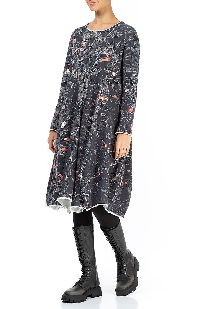 Loose Flared Nightfall Cotton Dress 4