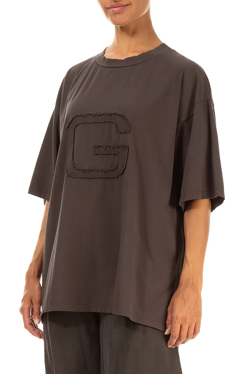 Loose Forest Brown Cotton Blouse 3