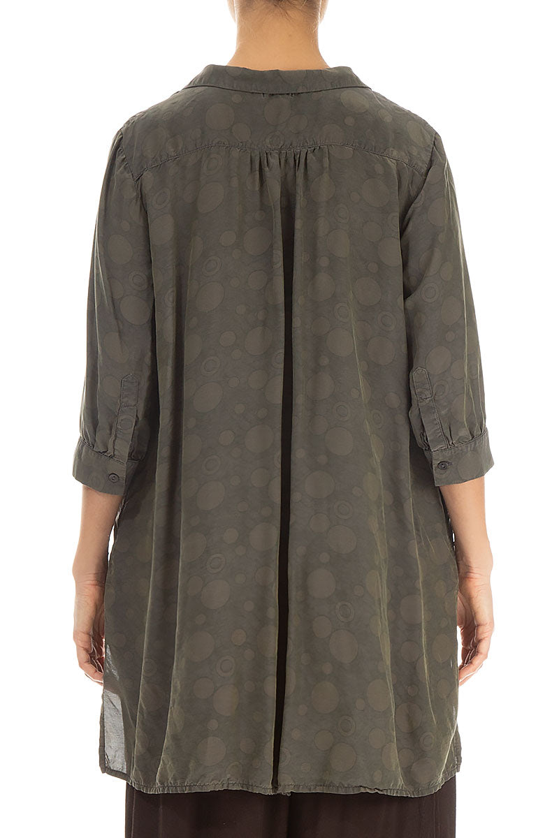 Loose Forest Mist Bubbles Silk Bamboo Shirt 2
