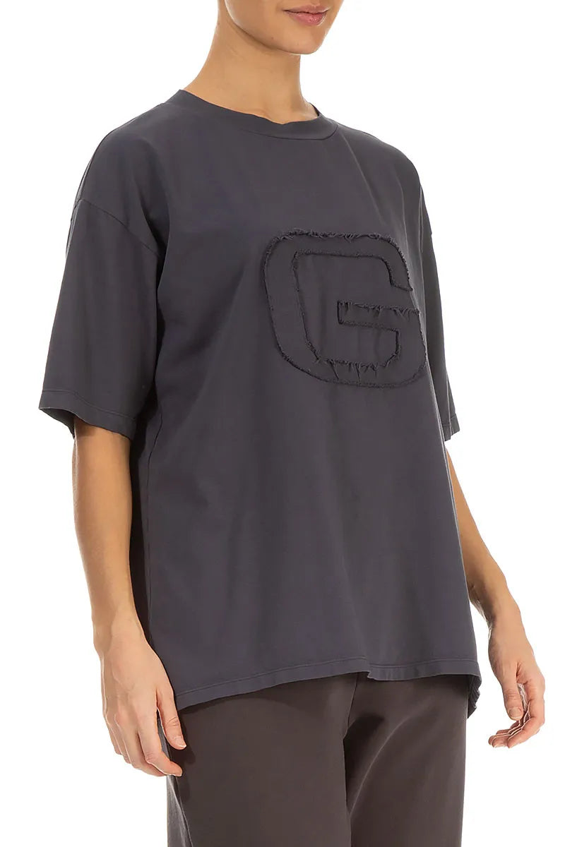 Loose Graphite Cotton Blouse 4