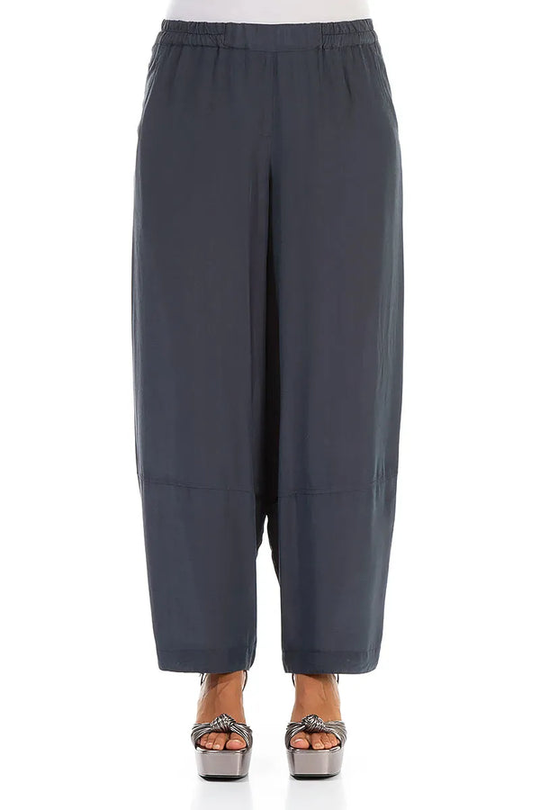Loose Graphite Silk Bamboo Trousers 1