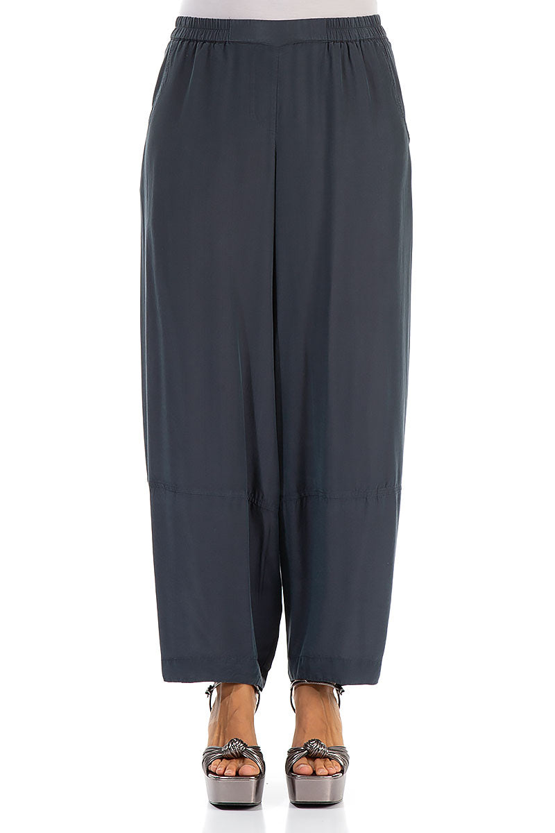 Loose Graphite Silk Bamboo Trousers