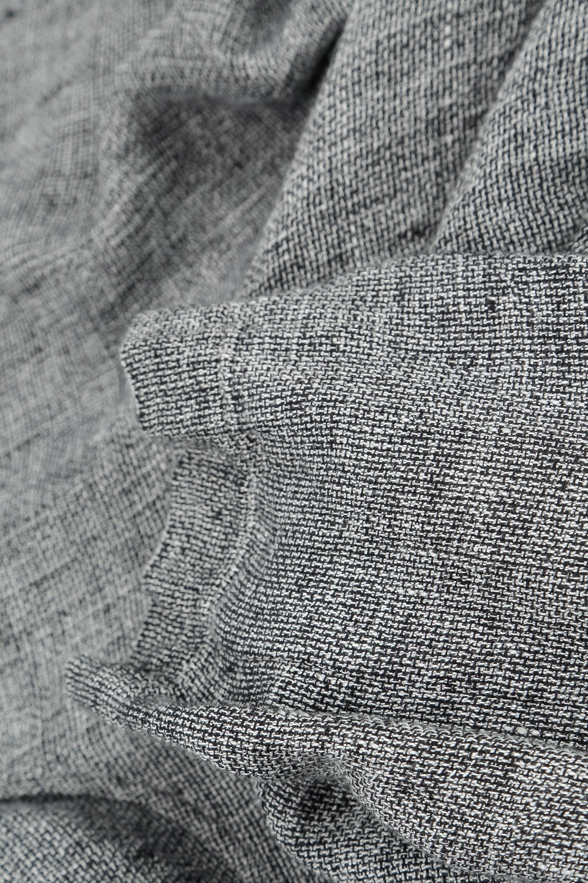 Loose Grey Mélange Linen Blouse