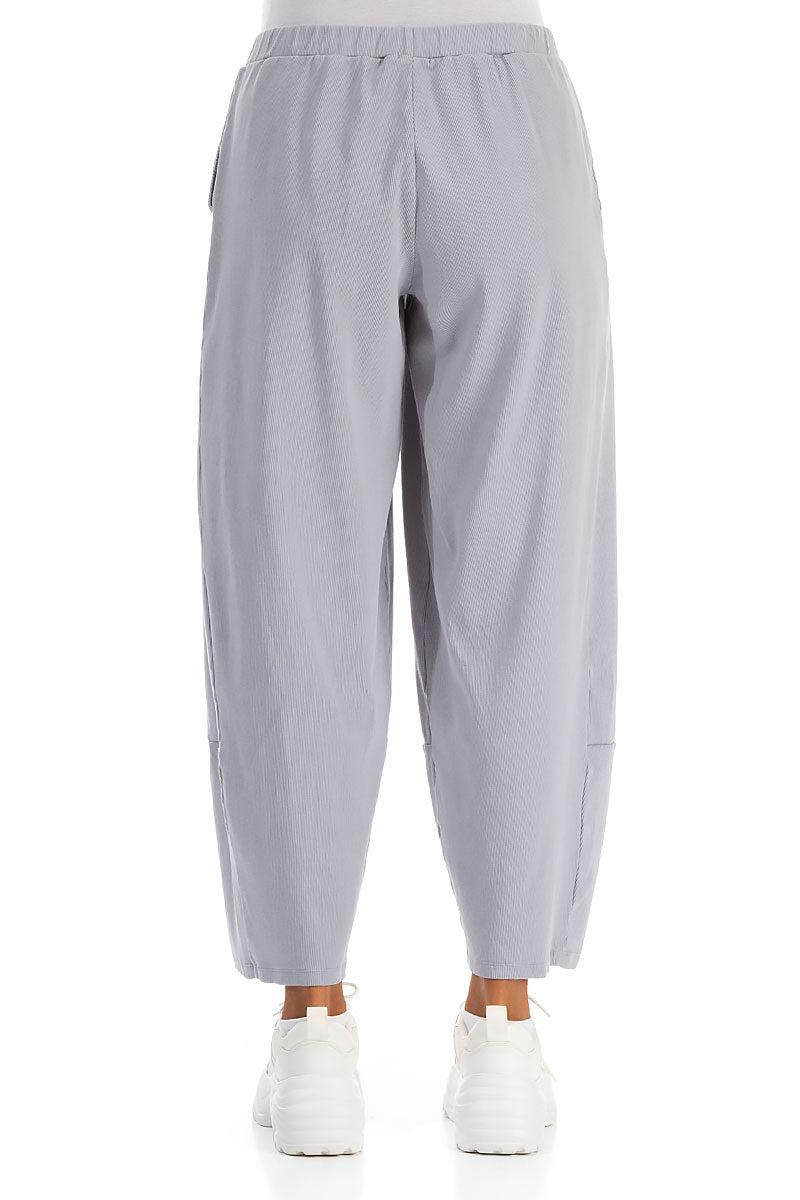 Loose Lilac Grey Cotton Trousers