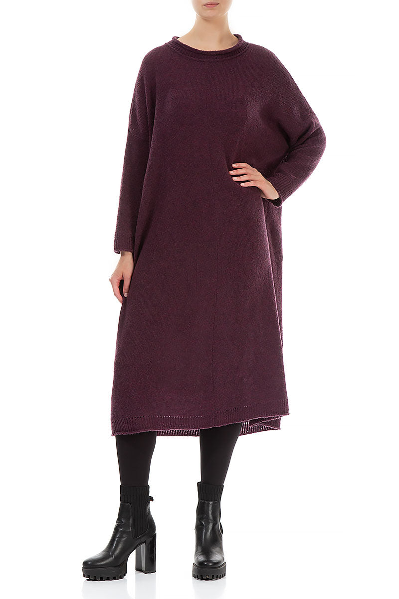 Loose Mulberry Wool Dress 3