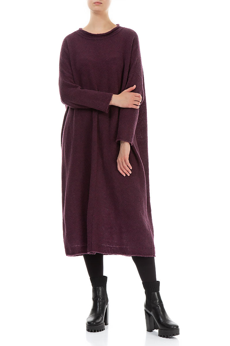 Loose Mulberry Wool Dress 4