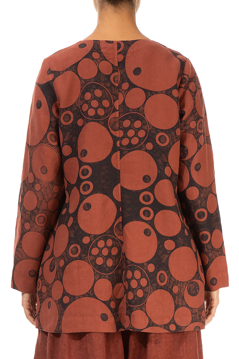 Loose Saffron Bubbles Linen Blouse 2